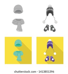 Vector illustration of clothes  and texture sign. Set of clothes  and weather  stock symbol for web.