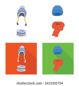Vector illustration of clothes  and texture sign. Collection of clothes  and weather  stock vector illustration.