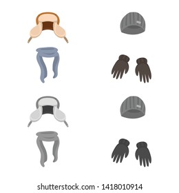 Vector illustration of clothes  and texture sign. Collection of clothes  and weather  stock symbol for web.