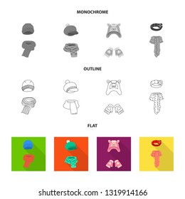 Vector illustration of clothes  and texture symbol. Collection of clothes  and weather  stock vector illustration.