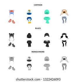 Vector illustration of clothes  and texture symbol. Collection of clothes  and weather  vector icon for stock.