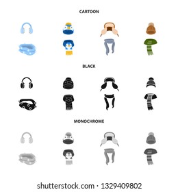 Vector illustration of clothes  and texture symbol. Set of clothes  and weather  stock vector illustration.
