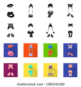 Vector illustration of clothes  and texture symbol. Collection of clothes  and weather  stock vector illustration.