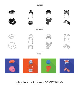 Vector illustration of clothes  and texture symbol. Collection of clothes  and weather  stock vector illustration.