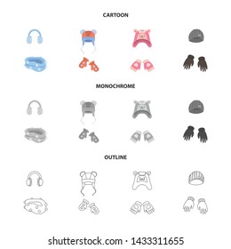 Vector illustration of clothes and texture symbol. Collection of clothes and weather vector icon for stock.