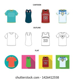 Vector illustration of clothes and wear icon. Set of clothes and short stock symbol for web.
