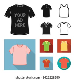 Vector illustration of clothes and wear logo. Set of clothes and short vector icon for stock.