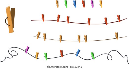 Vector Illustration of Clothes-pegs
