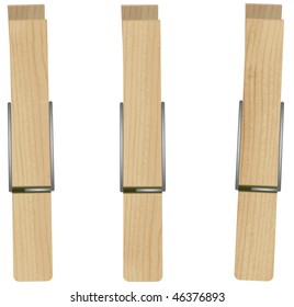 Vector illustration of clothespins (pegs).
