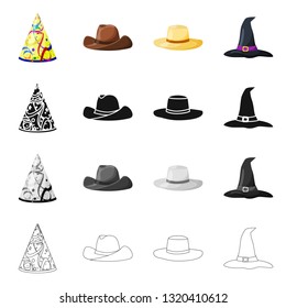 Vector illustration of clothing and cap icon. Collection of clothing and beret stock vector illustration.