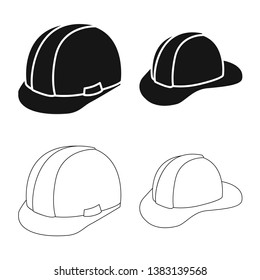 Vector illustration of clothing and cap icon. Collection of clothing and beret vector icon for stock.