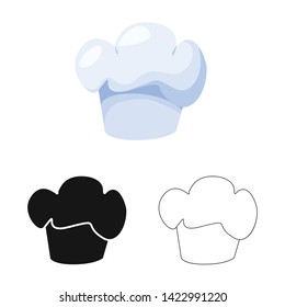 Vector illustration of clothing and cap icon. Collection of clothing and beret vector icon for stock.