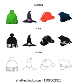 Vector illustration of clothing and cap logo. Set of clothing and beret stock vector illustration.