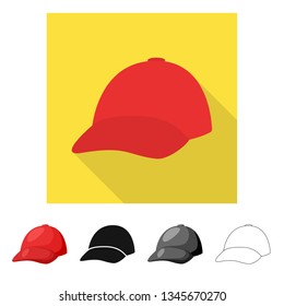 Vector illustration of clothing and cap logo. Collection of clothing and beret stock vector illustration.