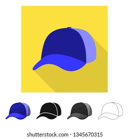 Vector illustration of clothing and cap logo. Set of clothing and beret stock symbol for web.