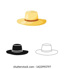 Vector illustration of clothing and cap logo. Set of clothing and beret stock symbol for web.