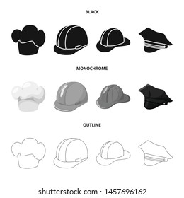 Vector illustration of clothing and cap logo. Set of clothing and beret stock vector illustration.