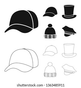 Vector Illustration Clothing Cap Sign Set Stock Vector (Royalty Free ...