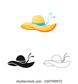 Vector illustration of clothing and cap symbol. Collection of clothing and beret vector icon for stock.