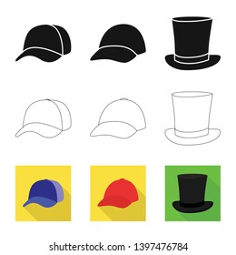 Vector illustration  clothing and cap symbol. Collection  clothing and beret stock vector illustration.