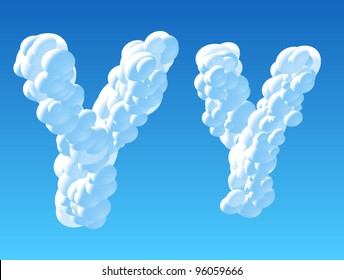 Ilustración vectorial del alfabeto de la nube. Carácter y