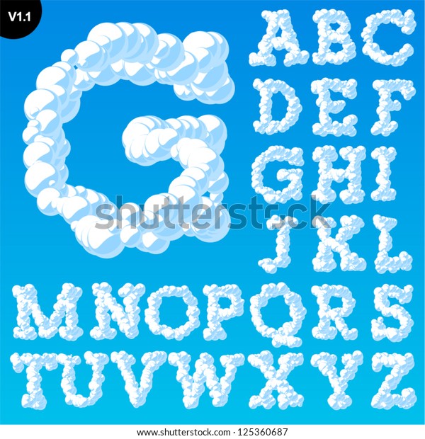 Vector Illustration Cloud Alphabet On Blue Stock Vector Royalty Free