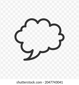 Vector illustration of cloud chat icon in dark color and transparent background(png).