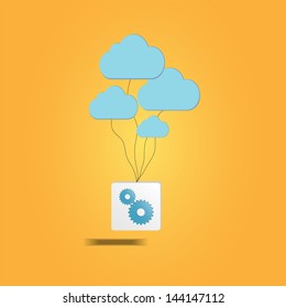 Vector illustration of cloud computing Application concept idea.