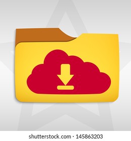 Vector illustration of cloud computing concept with  cloud icon and folder