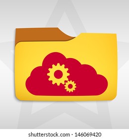 Vector illustration of cloud computing concept with  cloud icon and folder