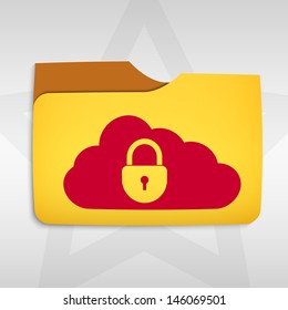 Vector illustration of cloud computing concept with  cloud icon and folder