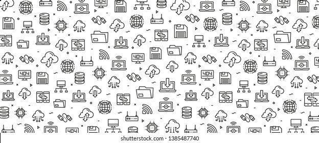 VECTOR ILLUSTRATION OF CLOUD COMPUTING ICON CONCEPT