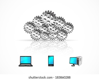 Vector illustration of Cloud computing network