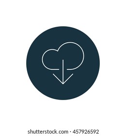 Vector illustration of cloud download icon