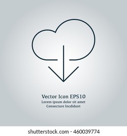 Vector illustration of cloud download icon