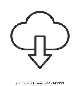 Vector illustration of a Cloud Download in line style isolated in white background