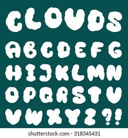 vector illustration of cloud font for design
