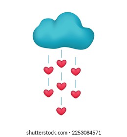 
Vector illustration of cloud and heart. Isolated on white background