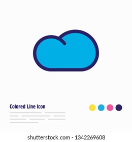 Vector illustration of cloud icon colored line. Beautiful media element also can be used as overcast icon element.