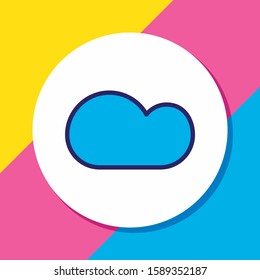 Vector illustration of cloud icon colored line. Beautiful meteorology element also can be used as overcast icon element.