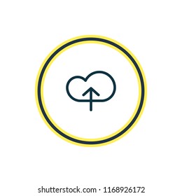 Vector illustration of cloud icon line. Beautiful memory element also can be used as upload icon element.