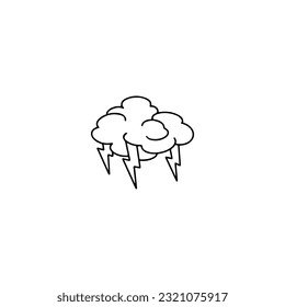 vector illustration of a cloud with lightning