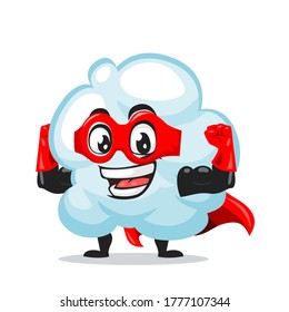 Vector illustration of cloud mascot or character wearing super hero costume