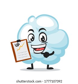 Vector illustration of cloud mascot or character presentation with clipboard