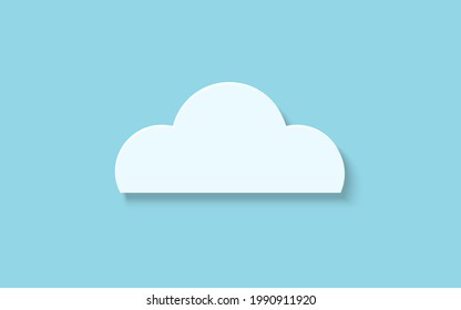 Vector illustration of a cloud in a minimal style on a blue background. Benefit or cloud technology concept.