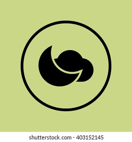Vector illustration of cloud moon icon. Premium quality web icon