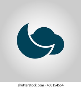 Vector illustration of cloud moon icon. Premium quality web icon