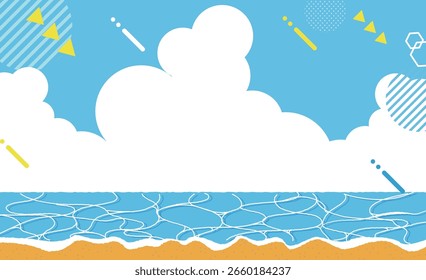 Ilustração vetorial de uma nuvem no mar. Design de estilo plano.
