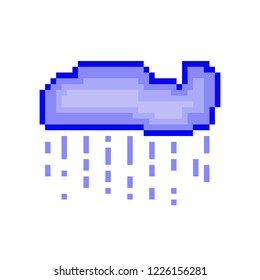 vector Illustration of cloud in pixel style