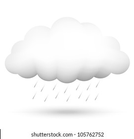 Vector illustration of cloud and rain